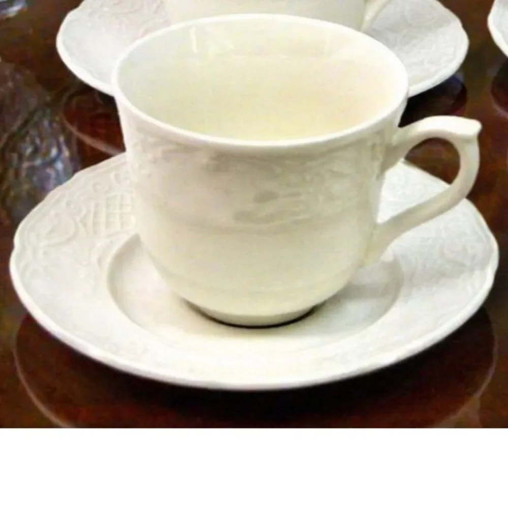 Johnson Brothers RICHMOND White Cup / Saucer Set of 4 Replacement